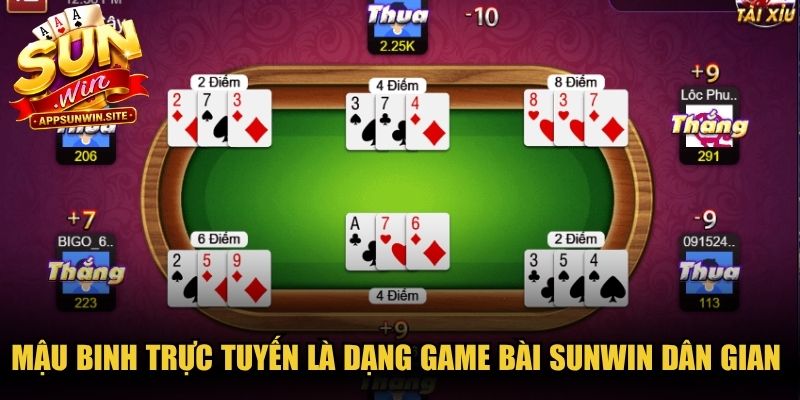 Mậu Binh trực tuyến là dạng game bài Sunwin dân gian độc đáo